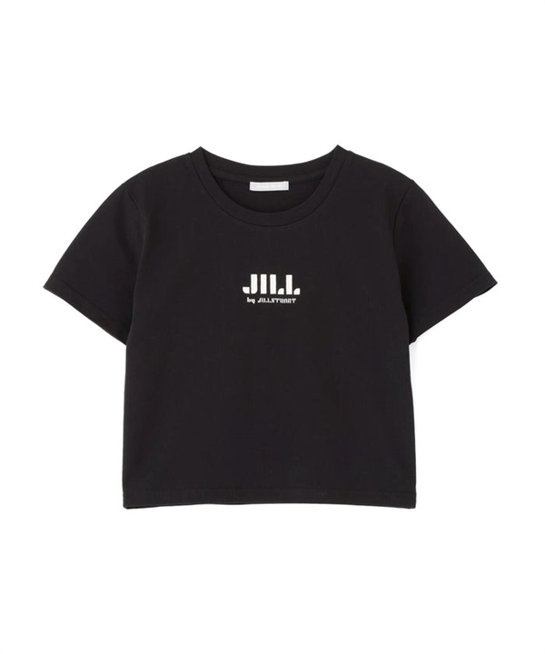 短版有機棉刺繡 LOGO T 恤(BLACK / FR)