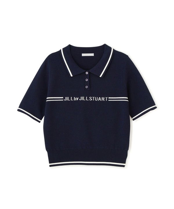 POLO領撞色針織上衣(NAVY / FR)