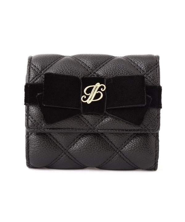 天鵝絨蝴蝶結迷你短夾(BLACK / FR)