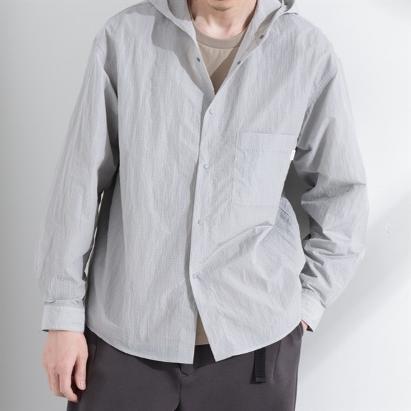 NJ/CLUB 防潑水連帽襯衫(Gray/L)