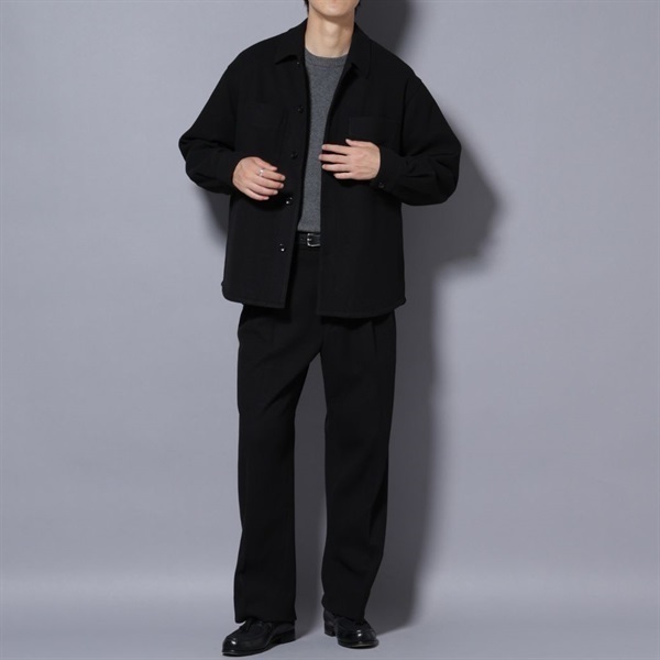 科技毛呢襯衫外套(Black/L)