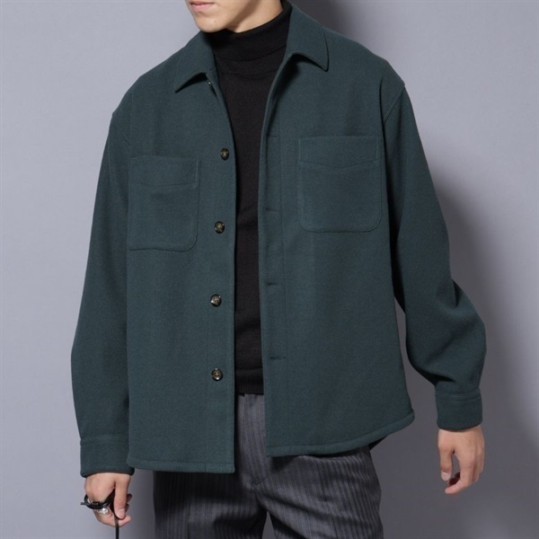 科技毛呢襯衫外套(Green/L)