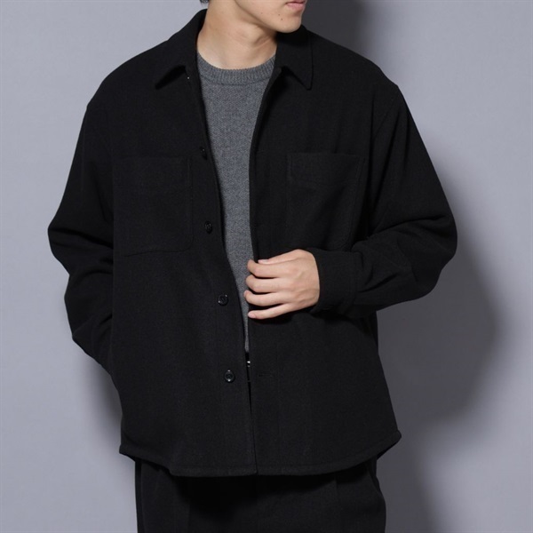 科技毛呢襯衫外套(Black/S)