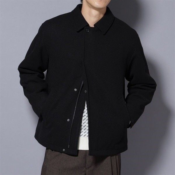 科技毛呢短版外套(Black/L)