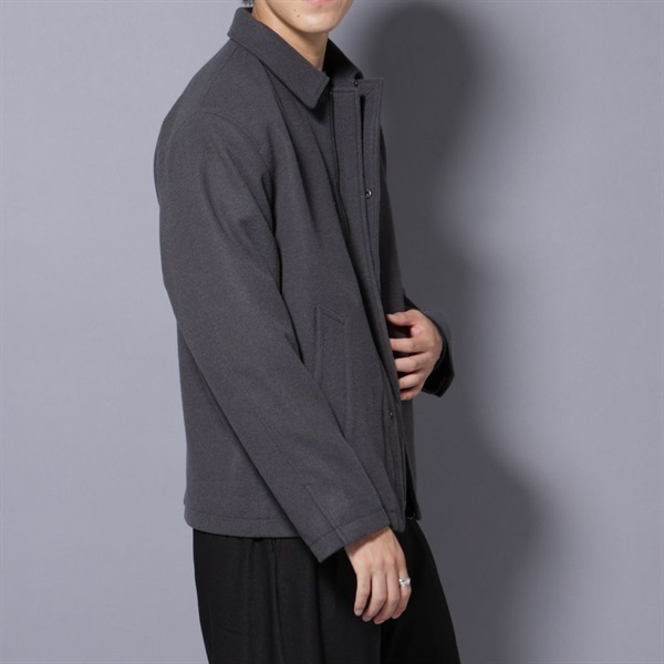 科技毛呢短版外套(Charcoal/M)