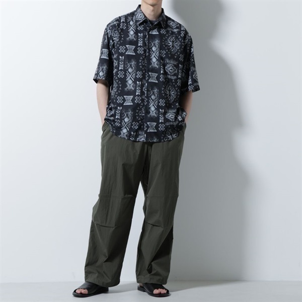 印花短袖襯衫(Black/M)