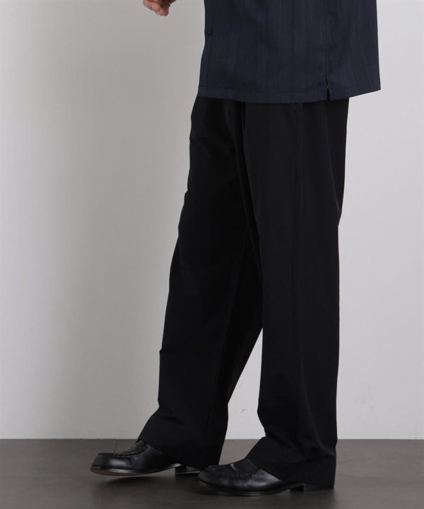 彈性寬版鬆緊休閒褲(BLACK / L)