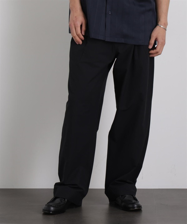 彈性寬版鬆緊休閒褲(BLACK / M)