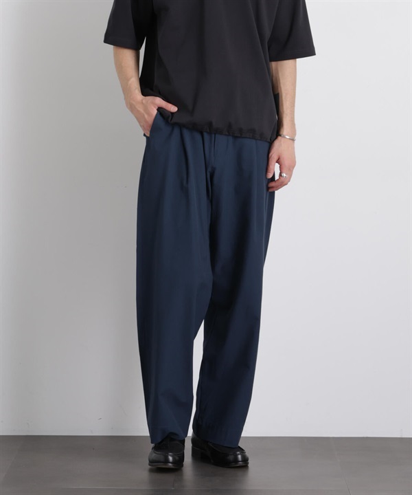 彈性寬版鬆緊休閒褲(NAVY / M)