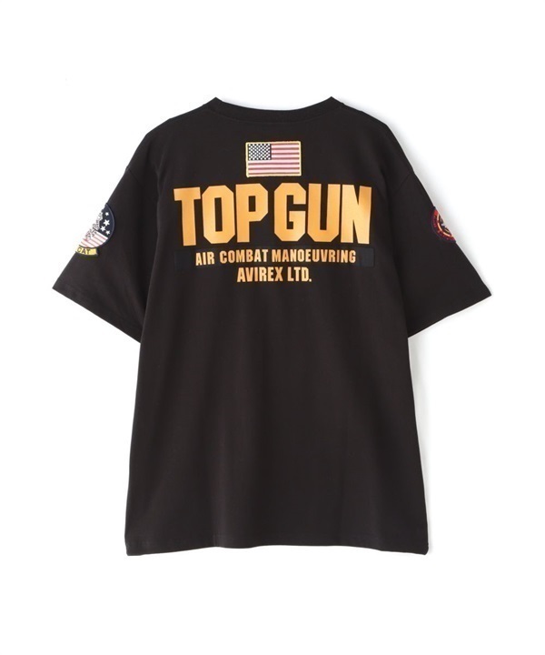 《TOP GUN》徽章印花短袖T恤(BLACK/M)