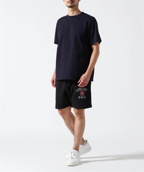 學院風 LOGO 棉質短褲(BLACK / XL)
