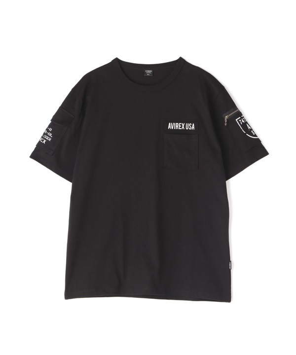 軍風復古短袖T恤(BLACK/L)