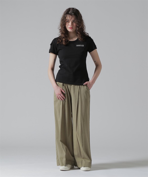 女款軍風復古短袖T恤(BLACK / M)