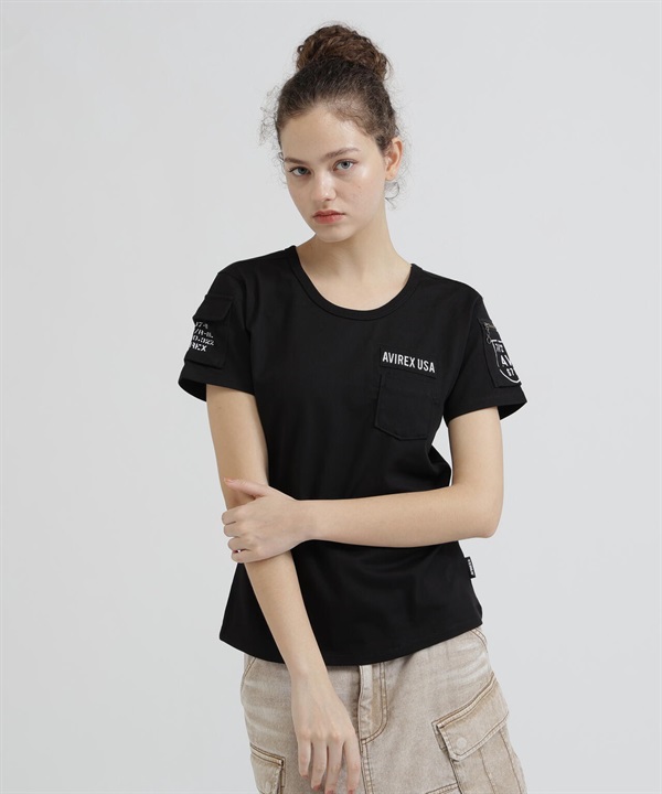 女款軍風復古短袖T恤(BLACK / S)