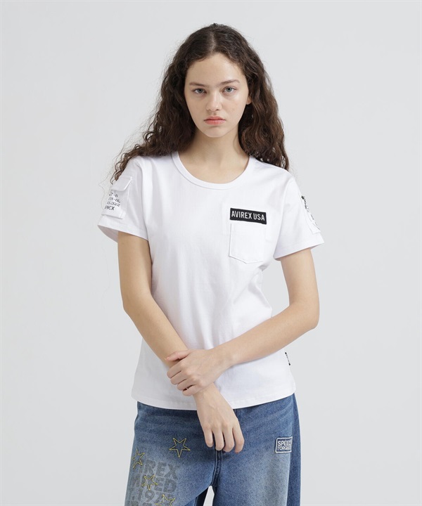 女款軍風復古短袖T恤(WHITE / S)