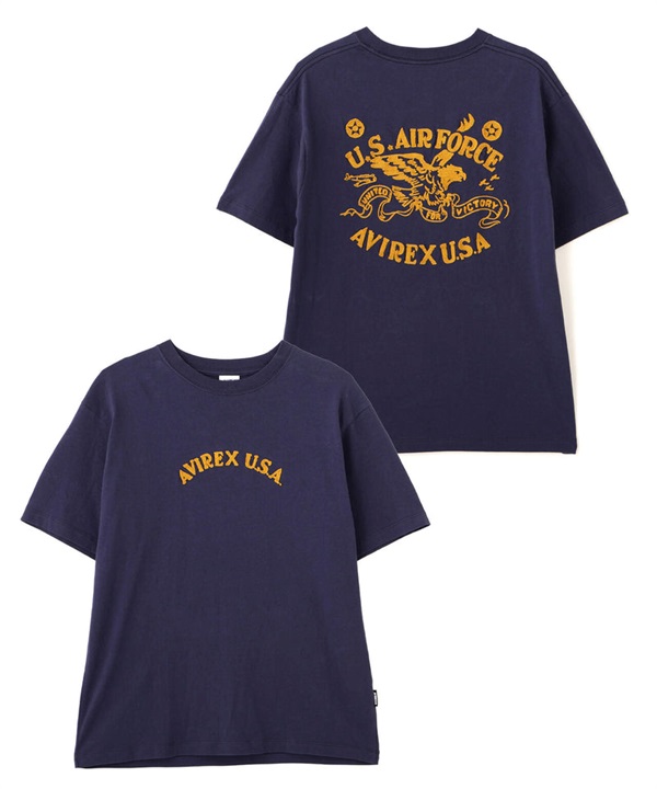 鎖鏈繡刺繡短袖T恤(NAVY / XL)