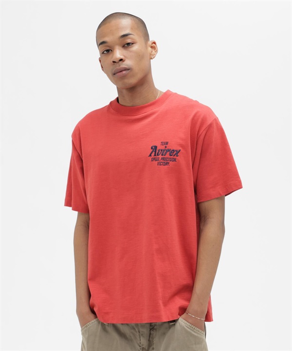 飛行布章竹節棉短袖T恤(RED / L)