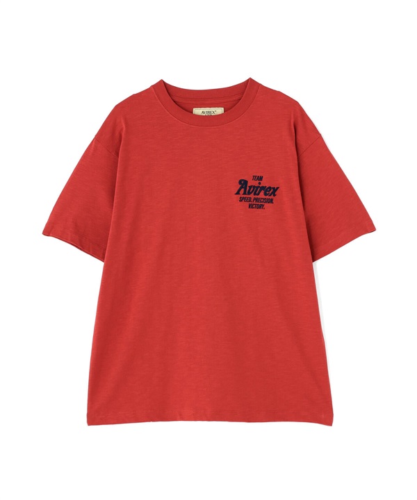 飛行布章竹節棉短袖T恤(RED / M)