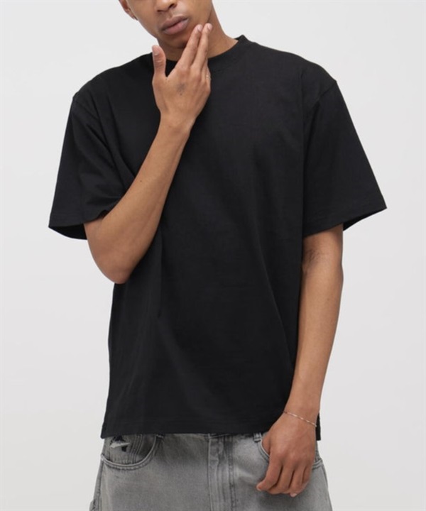 學院風迷彩拼接短袖T恤(BLACK / L)