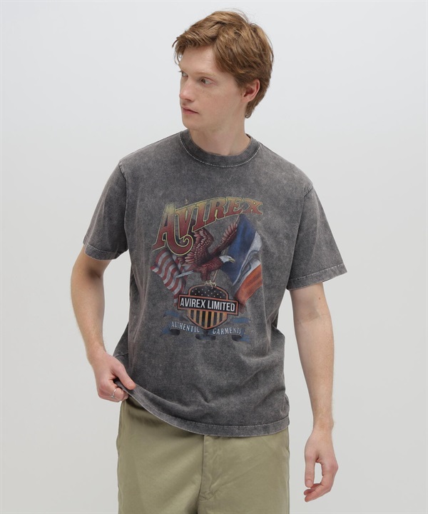 復古老鷹印花短袖T恤(CHARCOL / L)