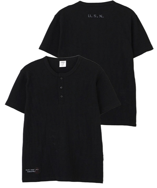 U.S.N. 華夫格亨利領上衣(BLACK / M)