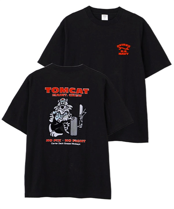U.S. NAVY TOMCAT 植絨 T-Shirt(BLACK / M)