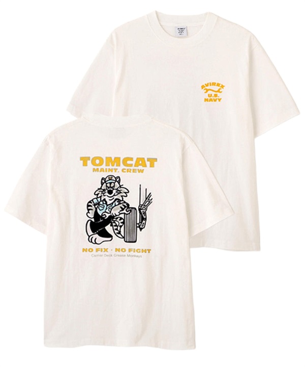 U.S. NAVY TOMCAT 植絨 T-Shirt(WHITE / M)