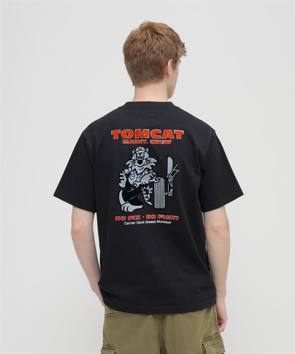 U.S. NAVY TOMCAT 植絨 T-Shirt(BLACK / XL)