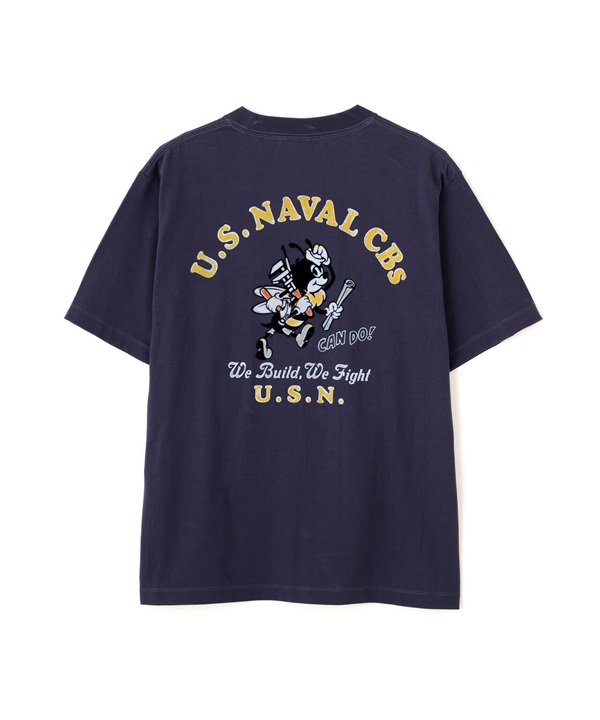U.S. NAVAL CBs 植絨短袖 T 恤(NAVY / M)