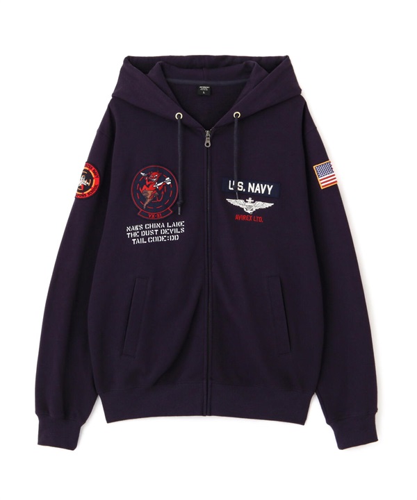 DUST DEVILS 長袖拉鍊連帽外套(NAVY / L)