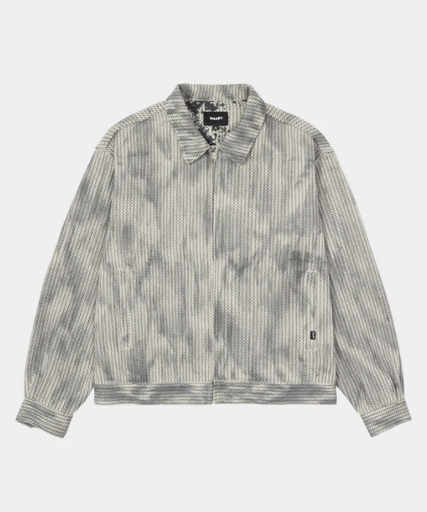 HERRINGBONE FADE 全開襟拉鍊長袖襯衫(BEIGE / M)