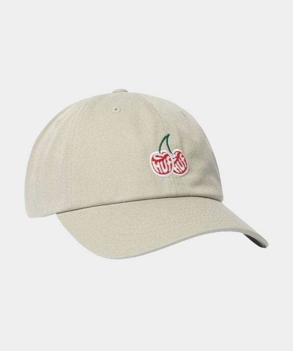 櫻桃電繡六分割棒球帽(KHAKI / OS)