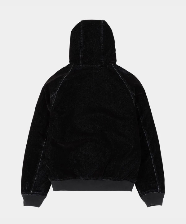 FLOCKED 植絨丹寧連帽夾克(BLACK / L)