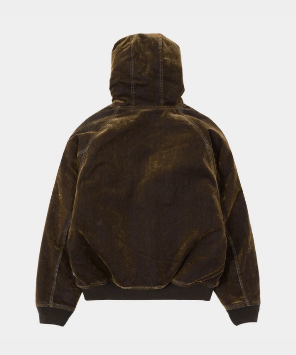FLOCKED 植絨丹寧連帽夾克(BROWN / L)