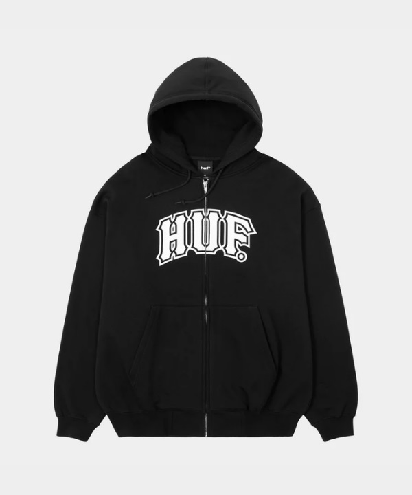 CLASSIC ARCH 全開襟拉鍊連帽衫(BLACK / L)