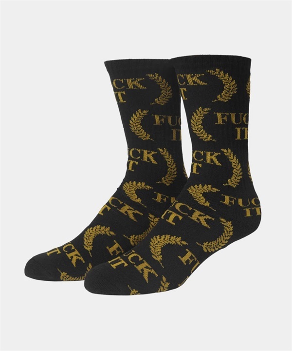 FUCK IT 獎章圖案襪