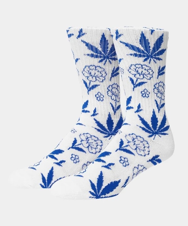 青花瓷大麻葉中筒襪