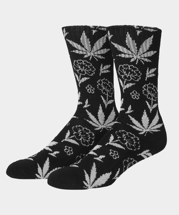 青花瓷大麻葉中筒襪(BLACK / OS)
