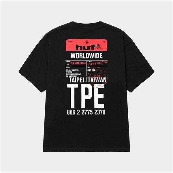 台北登機證圖案短袖T恤(BLACK/L)