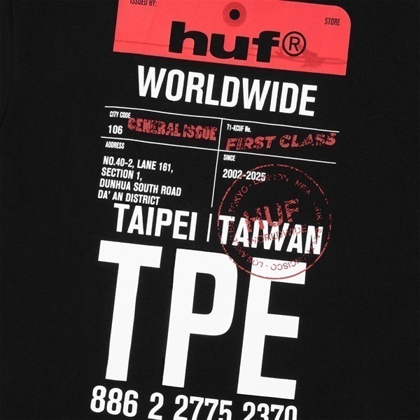台北登機證圖案短袖T恤(BLACK/S)
